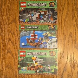 LEGO Minecraft Instruction Booklets Set Of 3 Books Only LOT H
